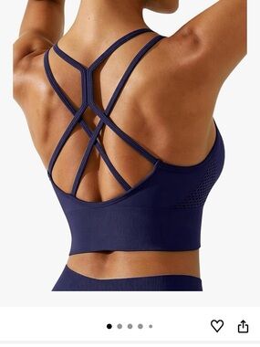 BRXL Navy Strappy Back Sports Bra